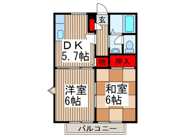 サンウエストＢの物件間取画像